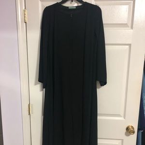 Modest  Chiffon 2 layers Dress Abaya - Black